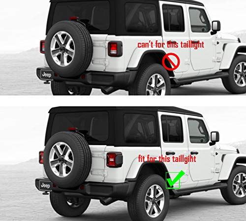  [AUSTRALIA] - JSTOTRIM Black Plastic Front Bumper Fog Headlight taillight Cover Trims for 2018 2019 Jeep Wrangler Accessories JL (Taillight Protector) Taillight Protector