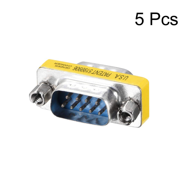  [AUSTRALIA] - uxcell DB9 VGA Gender Changer 9 Pin Male to Male 2-row Mini Gender Changer Coupler Adapter Connector for Serial Applications Blue Pack of 5