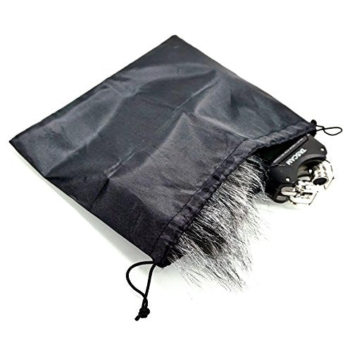  [AUSTRALIA] - CamDesign Furry Microphone Windscreen Wind Muff Compatible with Portable Digital audio Recorders up to 10cmX14cm fits Zoom H4n H5 H6 Tascam DR-40 DR-05 DR-07 Roland R-05 Olympus LS-100 & carry bag