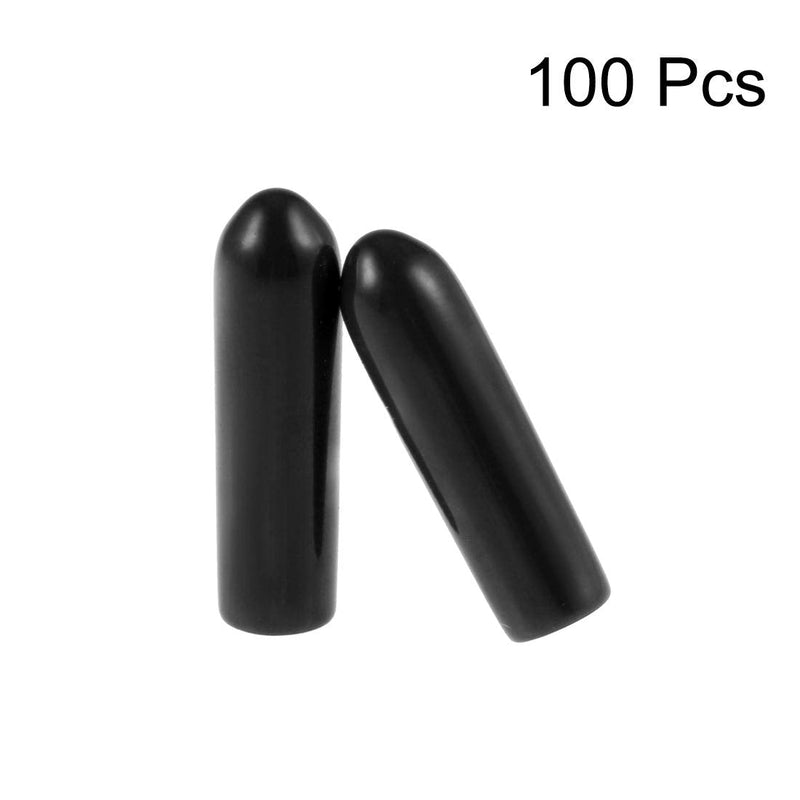  [AUSTRALIA] - uxcell 100pcs Rubber End Caps 3mm ID Vinyl Round Tube Bolt Cap Cover Screw Thread Protectors Black