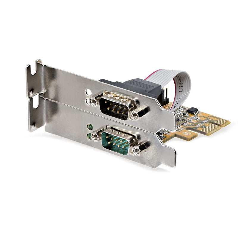  [AUSTRALIA] - StarTech.com 2-Port PCI Express Serial Interface Card, Dual Port PCIe to RS232 (DB9) Serial Card, 16C1050 UART, Low/Full Profile Brackets, COM Retention, for Windows/Linux (21050-PC-SERIAL-LP)
