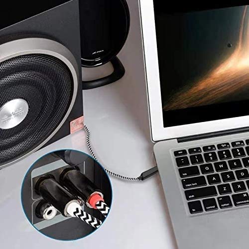  [AUSTRALIA] - USB to 2-Male RCA Audio Aux Cable for PC Stereo Y Splitter Cord Jack Adapter Compatible with USB A Laptop, Linux,Windows, Desktops and More Device for Amplifiers, Home Theater, Speaker (6.6Feet) 6.6Feet