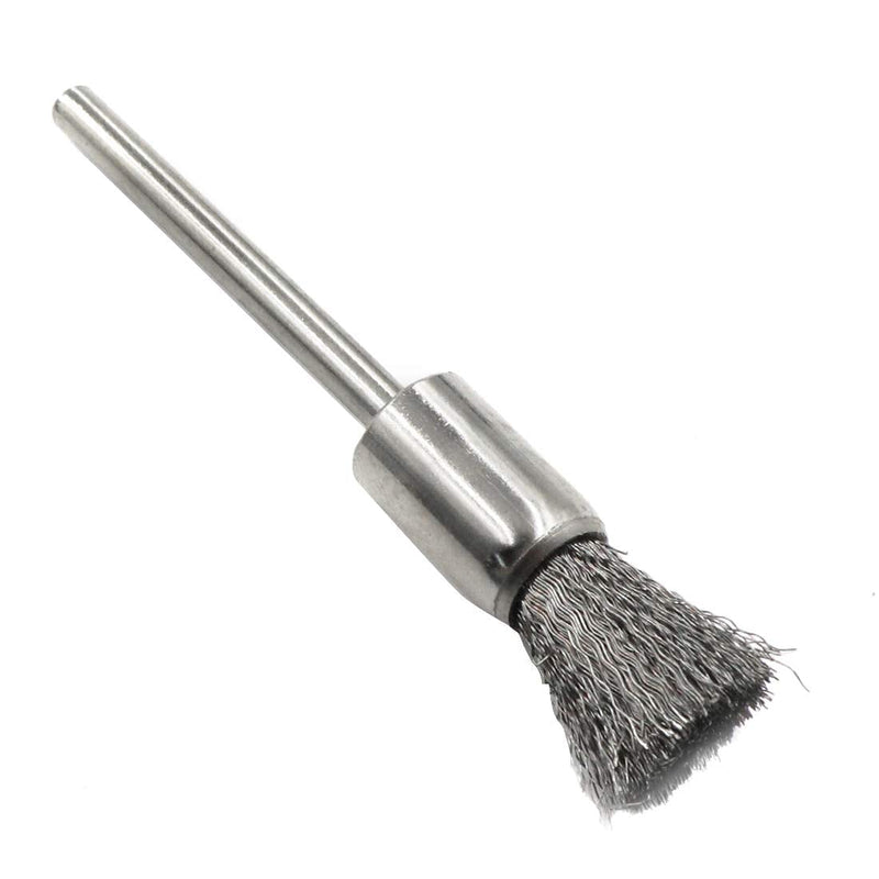  [AUSTRALIA] - Yoohey Stainless Steel Wire End Brush Pen Shape 1/8 Inch Shank Diameter (8mm end brush) Pack of 10