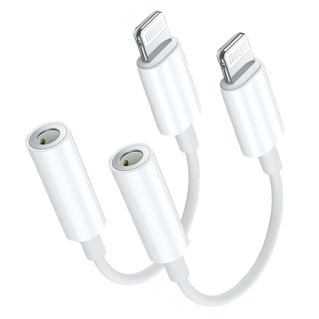  [AUSTRALIA] - Apple MFi Certified 2 Pack Lightning to 3.5mm Headphone Aux Audio Jack Adapter, Aprolink iPhone Dongle Cable Earphones Headphones Converter Compatible with iPhone 12 12 Pro 11 11 Pro X XR XS Max 8 7