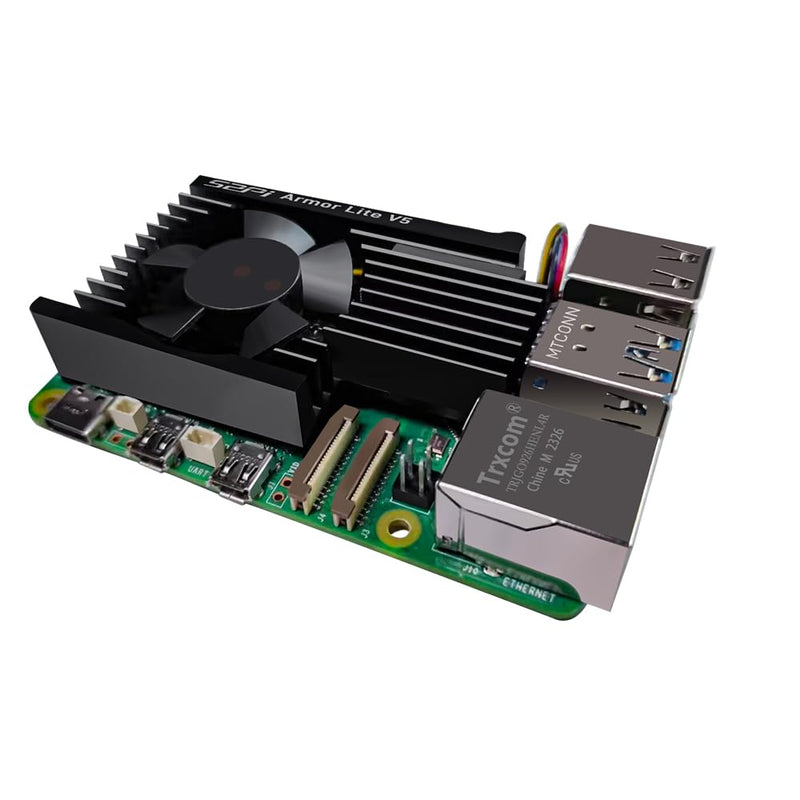  [AUSTRALIA] - GeeekPi Active Cooler for Raspberry Pi 5, Raspberry Pi 5 Armor Lite V5 Cooler with PWM Fan, Aluminum Heatsink for Raspberry Pi 5 4GB/8GB for Pi 5