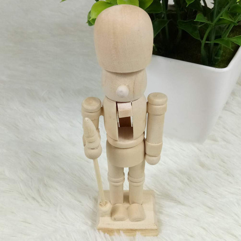  [AUSTRALIA] - BESTOYARD 3pcs/Set Unfinished Wooden Nutcracker Figures Unpainted Blank Doll DIY Paint Toy Christmas Nutcracker Ornaments Original