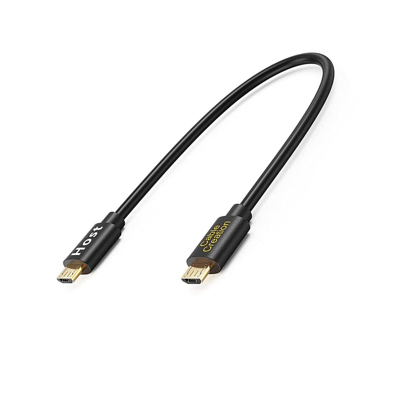  [AUSTRALIA] - CableCreation Short Micro USB to Micro USB OTG Cable 8inch, Micro USB Male to Micro USB Male Cable Works for DJI Spark Mavic, PS4, Owlet, Android Phone Tablet, DAC and More,20CM Black 1-Pack