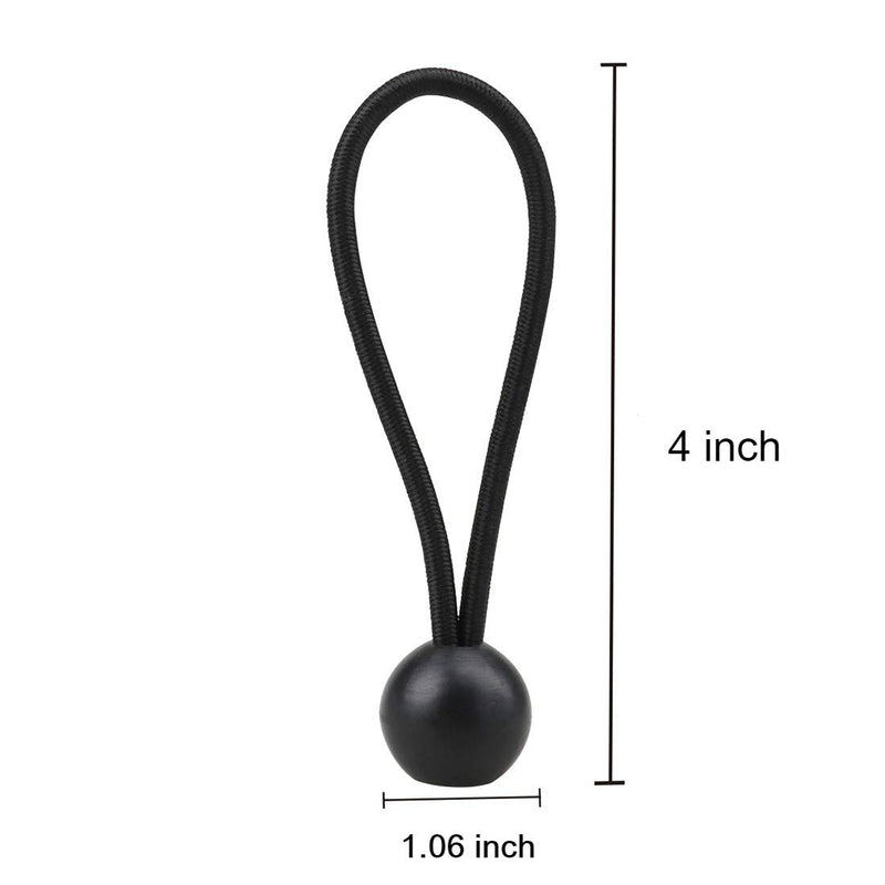  [AUSTRALIA] - 30 Pack Bungee Balls, Taomoder Black Bungee Cord HeavyWeight 4 inches Tarp Bungee Cords Tie Down Straps Multifunction Elastic Rope for Camping, Tents, Cargo, Projector Screen, Canopy Tent