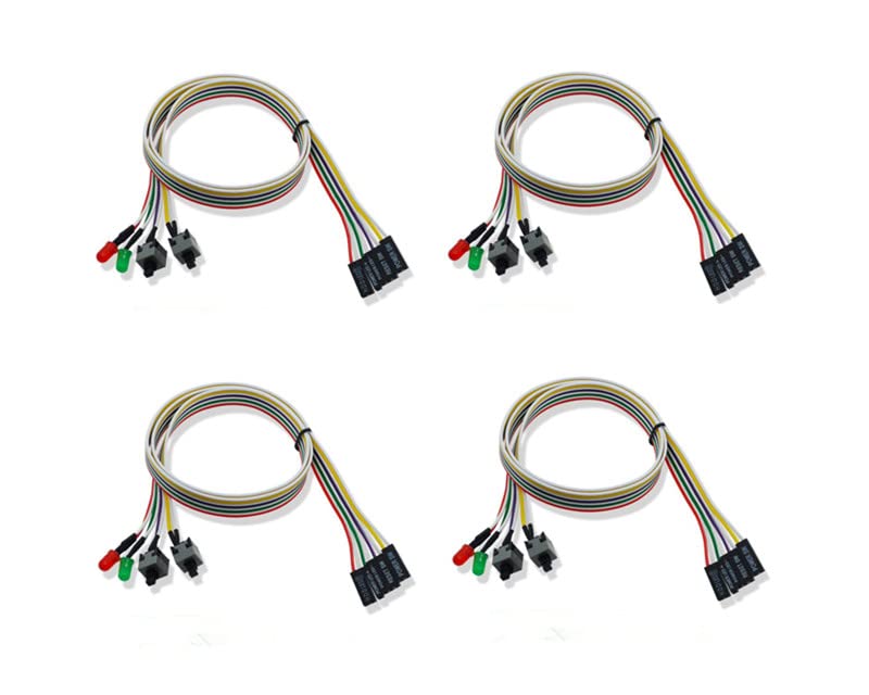  [AUSTRALIA] - LuoQiuFa (4-Pack ) Computer Case LED Light Red Green ATX Power Supply Reset HDD Switch Cable ATX 25inch Case Front Bezel Wire Kit