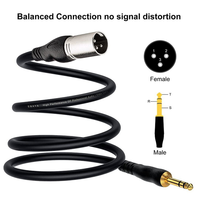  [AUSTRALIA] - EBXYA TRS to Male XLR Cable 2 Packs, XLR to 1/4 TRS Cable Microphone Patch Cable Cords 3 Feet 3ft 2 Pack TRS to XLR Male