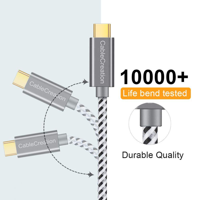 CableCreation Short USB C Cable, [2-Pack] 0.5ft 6 inch USB C to A Cable Braided 3A Fast Charging, Compatible with Galaxy S20/S10/S9/S9+, Note 10 9 8, LG V50 V30, Space Gray [56K Ohm Resistance] 2 - LeoForward Australia