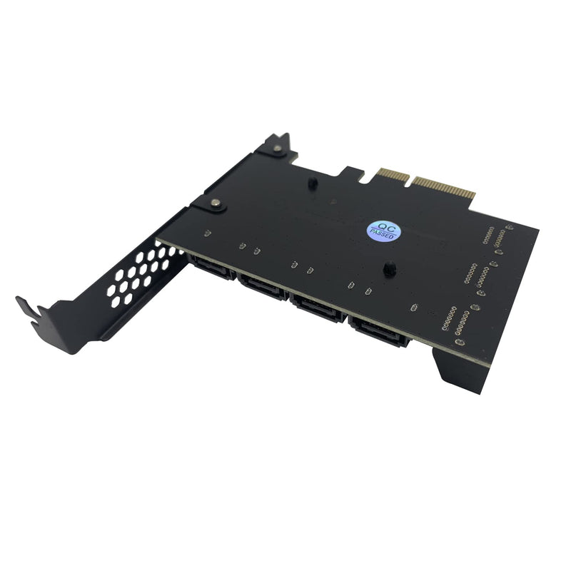  [AUSTRALIA] - PCI-E SATA Expansion Card 10 Ports PCIe x4 to SATA 3.0 6Gbps Expansion Controller Adapter Card with 10 SATA Cables and Low Profile Bracket, Non-Raid( ASM1166+JMB575 )