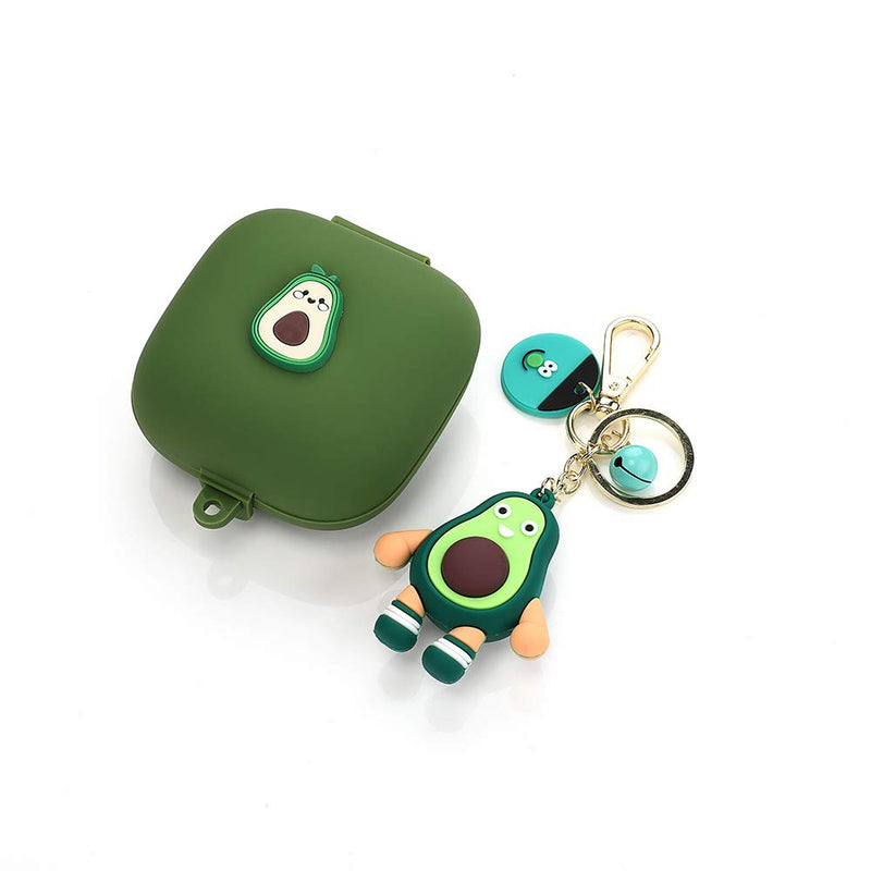  [AUSTRALIA] - Fit Designed for Powerbeats Pro Earphone, Suublg Beats Powerbeats Pro Cartoon Silicone Headphones Case Cover and Cute Doll Keychain Full Body Anti-Lost Lanyard Avocado