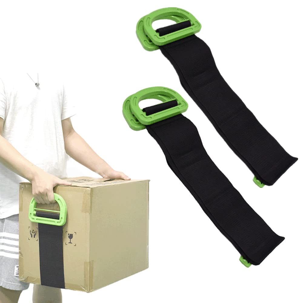  [AUSTRALIA] - 2Pack Adjustable Lifting Moving Straps, Moving Straps for Furniture and Multifunctional Carrying Strap with Durable Handles Support 600Lbs, for Furniture, Boxes or Bulky Objects