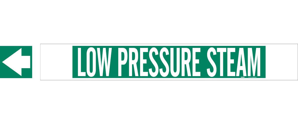  [AUSTRALIA] - Brady 5839-Hphv High Performance - High Visibility Pipe Marker, B-681/B-883, White On Green Polyester Over-Laminate On Fiberglass Plastic Carrier, Legend "Low Pressure Steam"