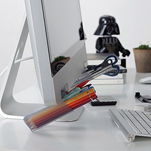 Da Jia 5PCS Creative Desktop DIY Self-Adhesive Pencil Holder Organizer for Computer Monitor/Office Desk(Trapezoidal) Trapezoidal - LeoForward Australia