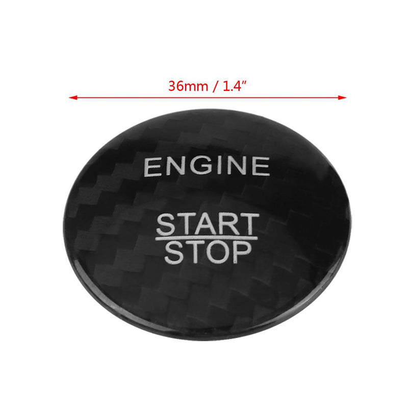 KIMISS Carbon Fiber Keyless Engine Start Stop Push Button Cover Trim for Mercedes Benz A B C GLC GLA CLA ML GL Class(Black) Black - LeoForward Australia