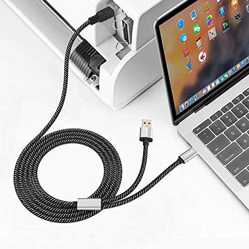  [AUSTRALIA] - MOSWAG 2in1 USB C to USB B Printer Cable 5Feet/1.5M with USB Printer Cable USB A-Male to B-Male Cable Compatible with MacBook Pro,HP,Canon,Brother,Samsung Printers Black 5FT/1.5M