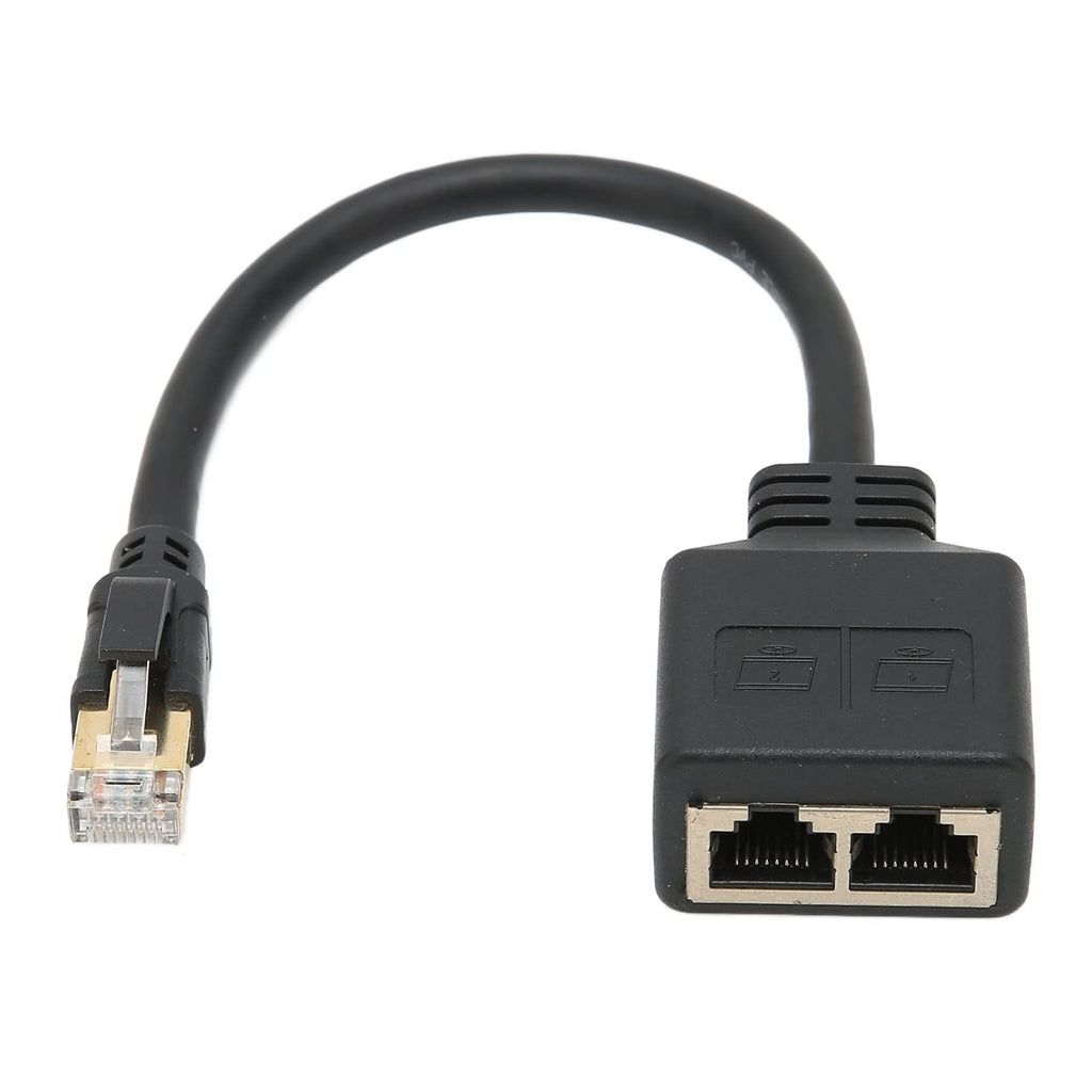  [AUSTRALIA] - Ethernet Adapter Cable RJ45 Ethernet Adapter Cable Extension 1 to 2 Port Excellent connection transmission splitter adapter for home office broadband connection