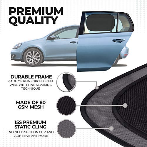  [AUSTRALIA] - EcoNour Car Window Sun Shade-2 Transparent, 2 Semi Transparent | Car Sun Protector with 80 GSM and 15s Film Full UV Protection | Windows Sunshade for Baby (4 pack) Standard