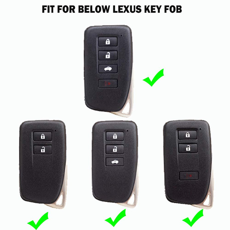 K LAKEY Key Fob Cover,Suitable for Lexus 2013-Up RX is ES GS LS NX RS GX LX RC LC Key Fob,Smart Car Key Soft TPU Case Keyless Shell Protector Key Fob Jacket with Alloy Keychain Black - LeoForward Australia