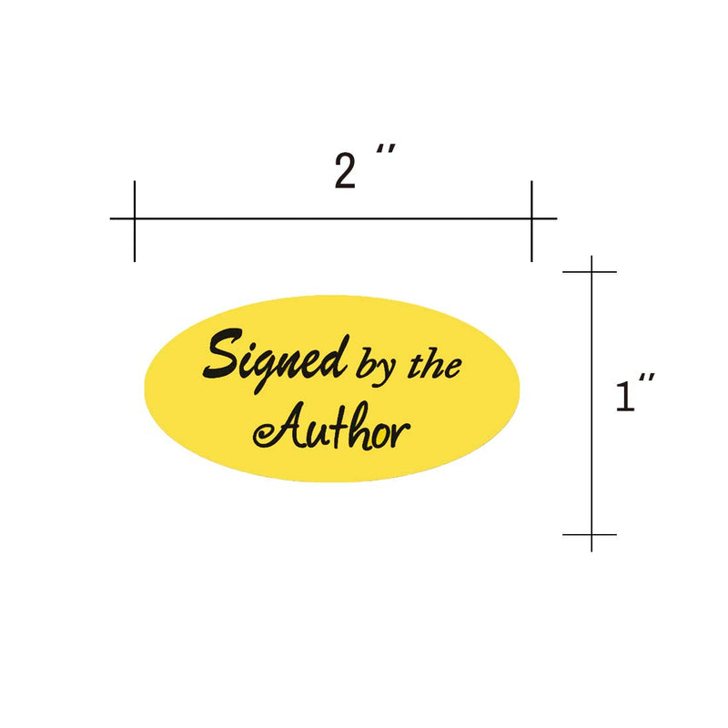 Signed by The Author Stickers, 1''×2'' Oval Bright Gold Foil Signed Sticker - 1008 Labels/Pack Signed By the Author Stickers - LeoForward Australia