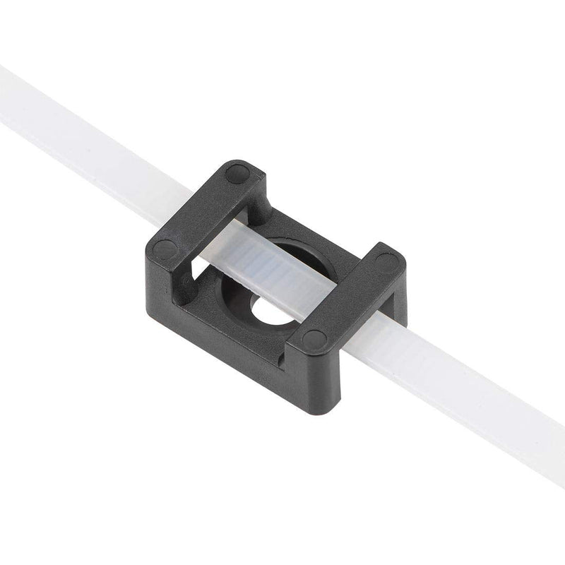  [AUSTRALIA] - uxcell Cable Tie Base Saddle Type Mount Wire Holder Permanently Anchor To Wall Desk 23x16x10mm Black 100pcs