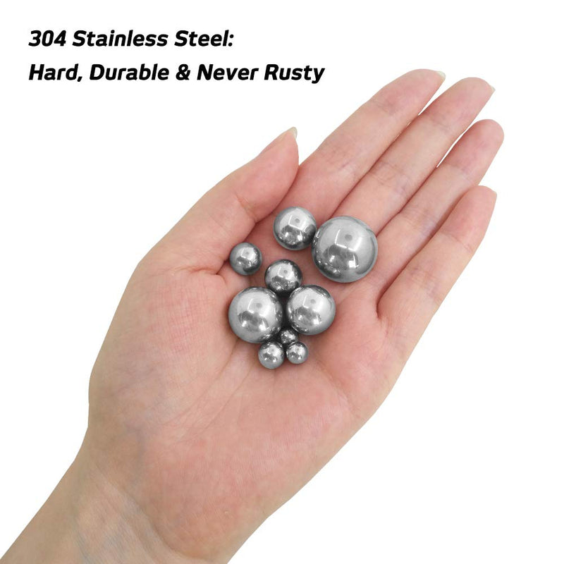  [AUSTRALIA] - 16 Pieces Coin Ring Making Forging Balls, SourceTon Stainless Steel Balls Assortment of 3/4 Inch, 5/8 Inch, 9/16 Inch, 1/2 Inch, 7/16 Inch, 3/8 Inch, 5/16 Inch and 1/4 Inch