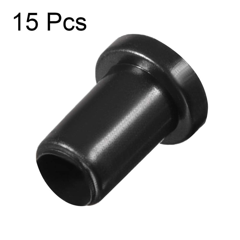  [AUSTRALIA] - uxcell 15Pcs 5mm Inner Dia PVC Strain Relief Cord Boot Protector Cable Sleeve Hose Black