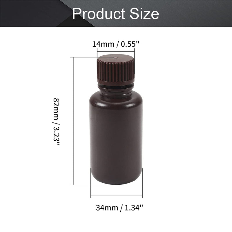  [AUSTRALIA] - Othmro 10pcs Plastic Lab Chemical Reagent Bottles, 50ml/1.7 oz Small Mouth Liquid/Solid Round Sample Storage Containers Sealing Bottles with Cap Brown 50ml Brown Small Mouth Color Brown 10pcs