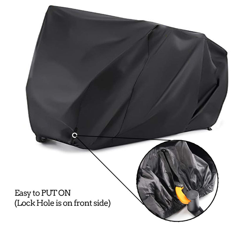 Bumlon Bike Cover for 2 or 3 Bicycle with 2 or 3 Lock Hole Safety Loops Bike Covers Outdoor Storage Waterproof XXXL Bicycle Trap for Beach Cruiser Mountain Bike XXL-Black-2 Bike Cover - LeoForward Australia