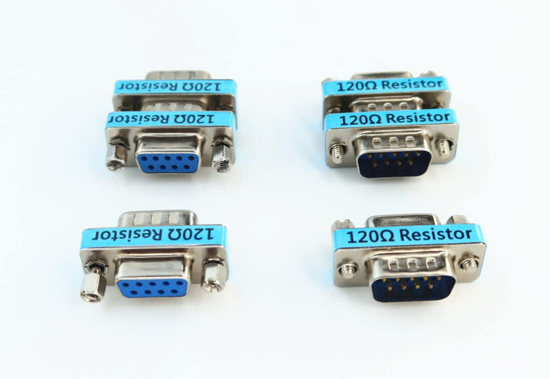  [AUSTRALIA] - YPP 6-Pack RS323 Serial DB9 Male to Female Connector Adatper CAN Bus Terminal Resistance Terminator with 120ohm Resistance