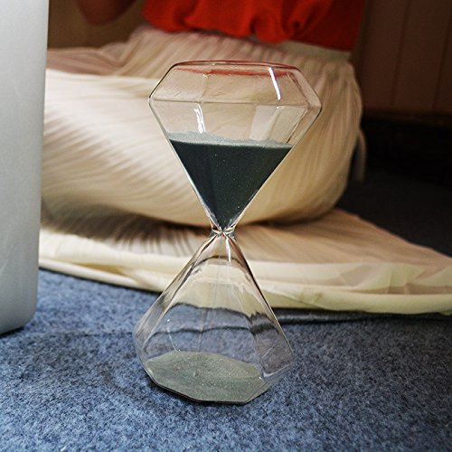 Graces Dawn Diamond Glass Hourglass Sand Timer 60 Minutes with (Black) Black - LeoForward Australia