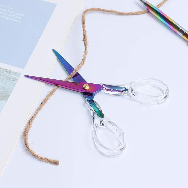  [AUSTRALIA] - Acrylic Scissors,Stainless Steel,Sharp Multifunctional Scissors for School.6.3 in(Colorful)