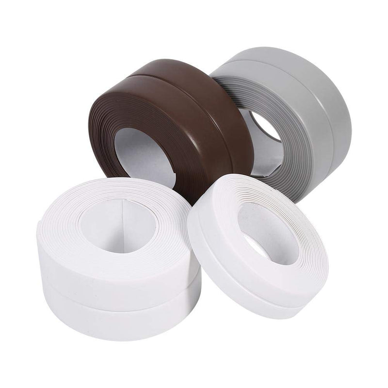  [AUSTRALIA] - Sealing Strip, 3 Colors 3.2M Adhesive Bath and Wall Length Tape CaulkSelf Sink Basin Edge Trim Kitchen (38mm Gray)