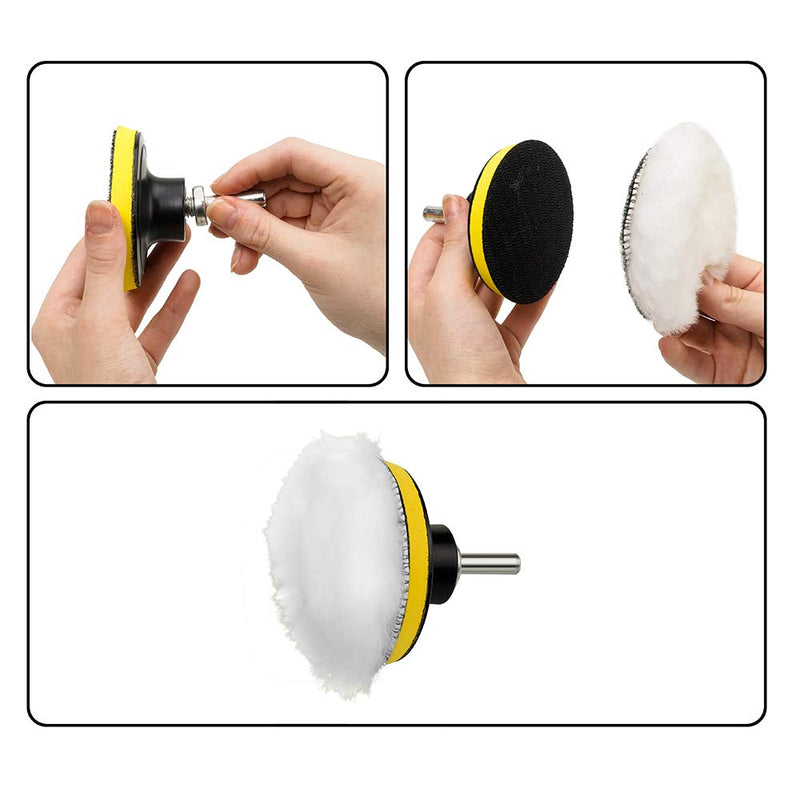  [AUSTRALIA] - CANOPUS Buffing Pad Kit: 11 PCS/3 Inch Compound Drill Buffing Sponge Pads for Polishing, Waxing and Sealing Glaze