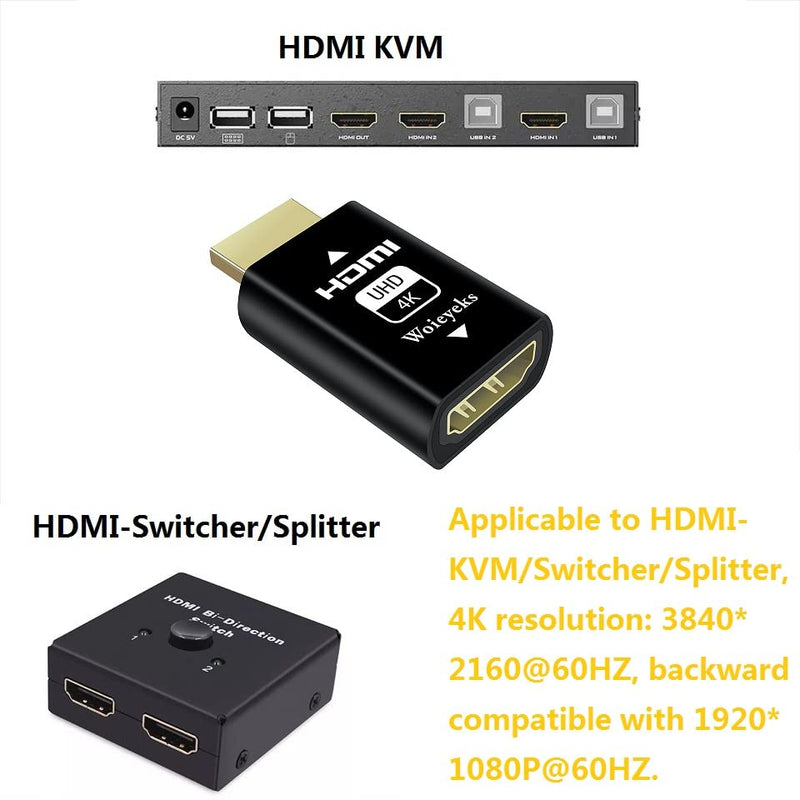  [AUSTRALIA] - HDMI EDID Emulator Passthrough for with KVM Switches,Video splitters,Extenders,AV Receiver,5rd Generrtion Emulator Adapter Recommend 1080P@60fps,Highest4K@60fps (3 Pack) 4K-3 Pack