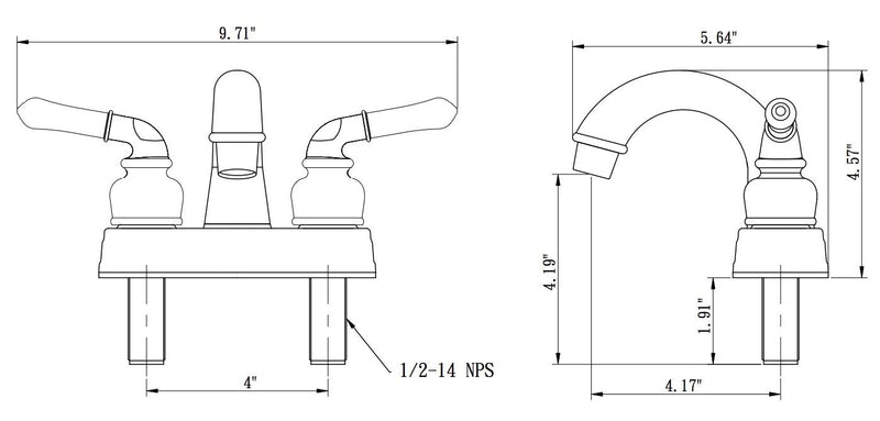  [AUSTRALIA] - Dura Faucet DF-PL620C-SN RV Classical Two Handle Arc Spout Bathroom Faucet (Brushed Satin Nickel) Brushed Satin Nickel