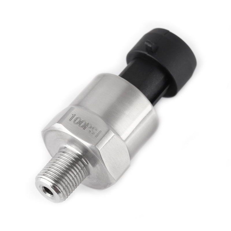  [AUSTRALIA] - Pressure Transducer Sender Sensor for Oil Fuel Air Water,1/8"NPT Thread Stainless Steel (100 PSI) 100 PSI
