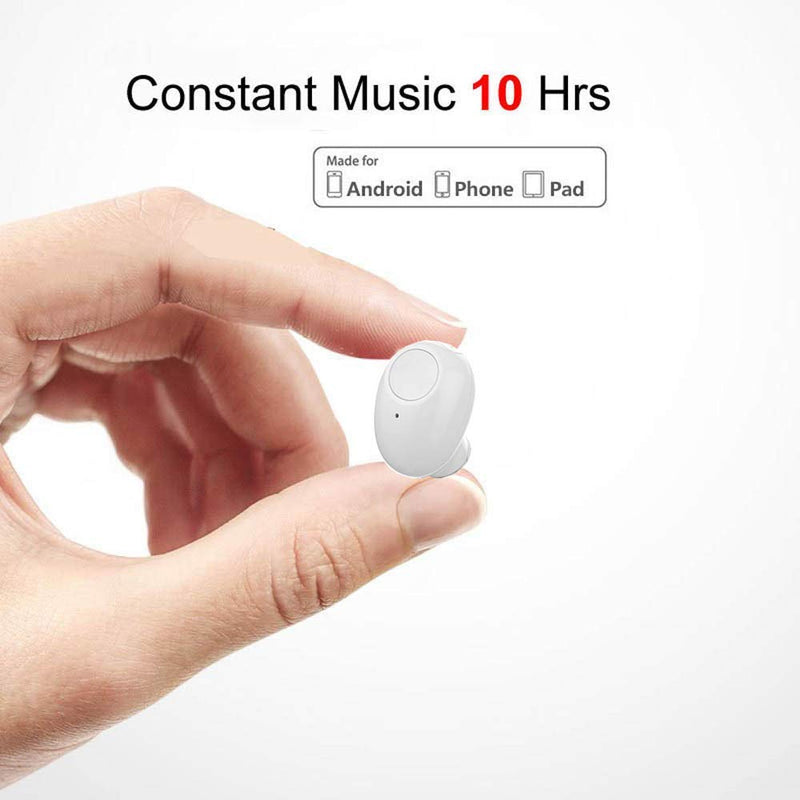 Single Bluetooth Earpiece10 Hrs Playtime,Wireless Headphone, Mini Bluetooth Headset Hands-Free Car Earphone,Cell Phone Bluetooth Earbud for iPhone Samsung Android Phone PC TV Audiobook (White) White - LeoForward Australia