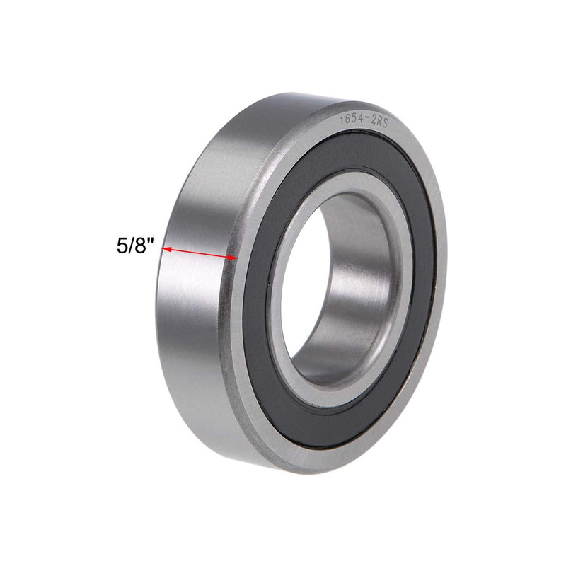  [AUSTRALIA] - uxcell 1654-2RS Deep Groove Ball Bearings Z2 1-1/4 Inch x 2-1/2 Inch x 5/8 Inch Double Sealed Chrome Steel 1-1/4"x2-1/2"x5/8"