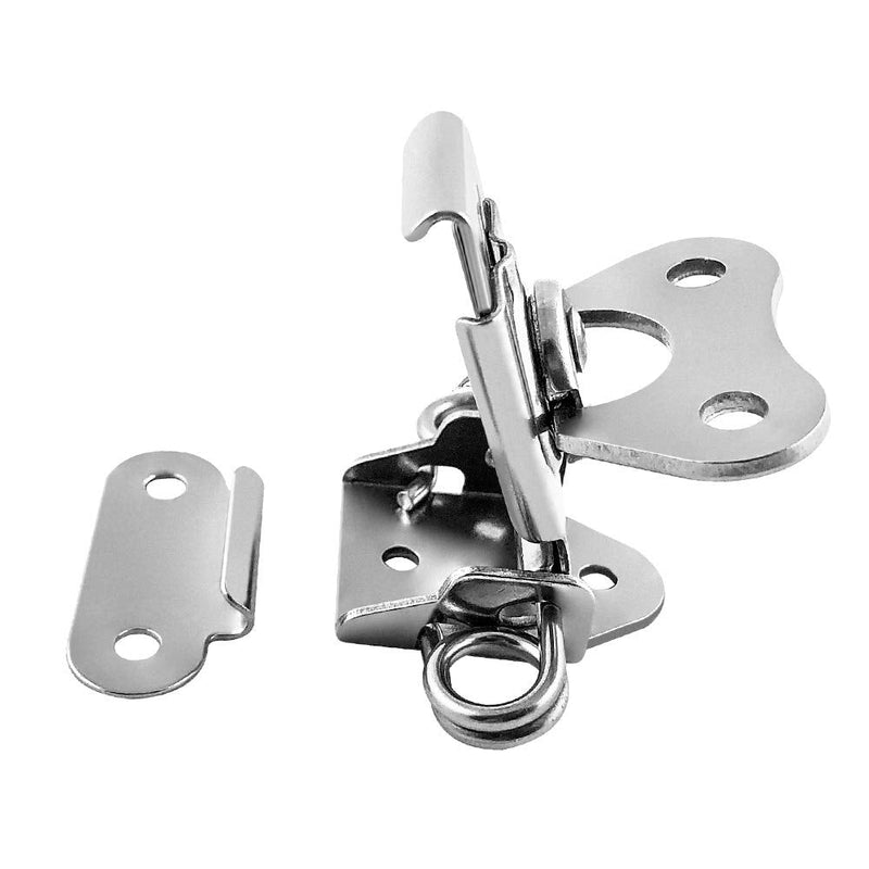  [AUSTRALIA] - QWORK Stainless Steel Twist Latch, 2 Pack 2" x 1-1/2" Latches with Keeper and Spring Butterfly Draw Latch for Case Box 2" x 1-1/2"