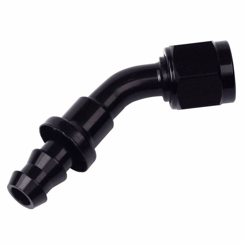  [AUSTRALIA] - SUNRODA Universal 6AN AN6 45 Degree Push Lock Swivel Hose End Fitting Black Type Joint