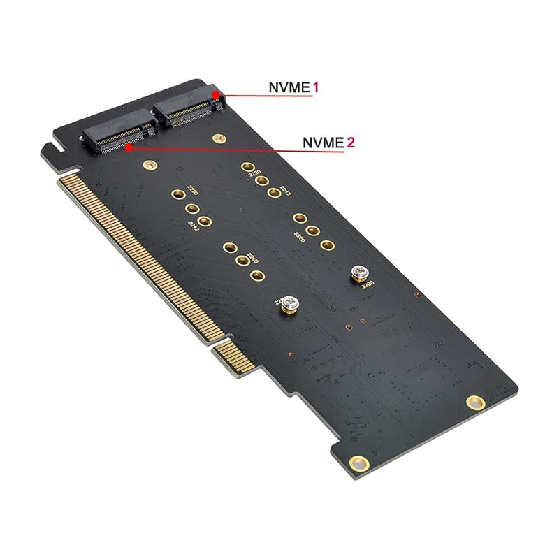  [AUSTRALIA] - Chenyang CY M.2 NVME Gen 3.0 Adapter M.2 NVME AHCI X4 to PCIE Express 3.0 Gen3 X16 Raid Card VROC Raid0 Hyper Adapter Black 4xNVME