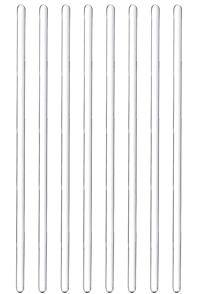  [AUSTRALIA] - 8 Pack Glass Stir Sticks 6mm Lab Stirring Rod 12 inch Length with Both Ends Round for Science, Lab, Kitchen, Science Education