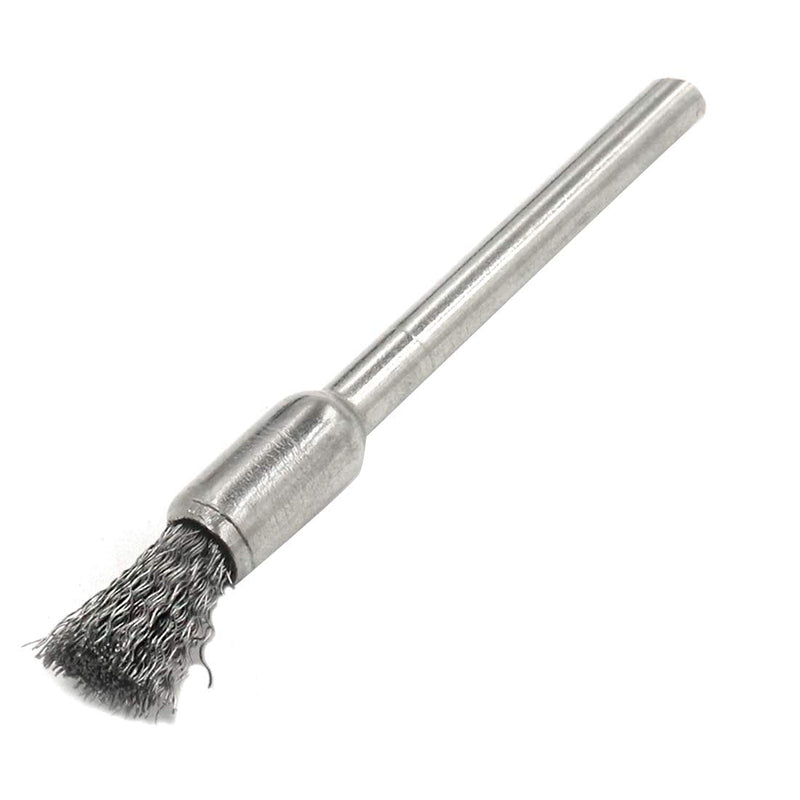  [AUSTRALIA] - Yoohey Stainless Steel Wire End Brush Pen Shape 1/8 Inch Shank Diameter (5mm end brush) Pack of 10