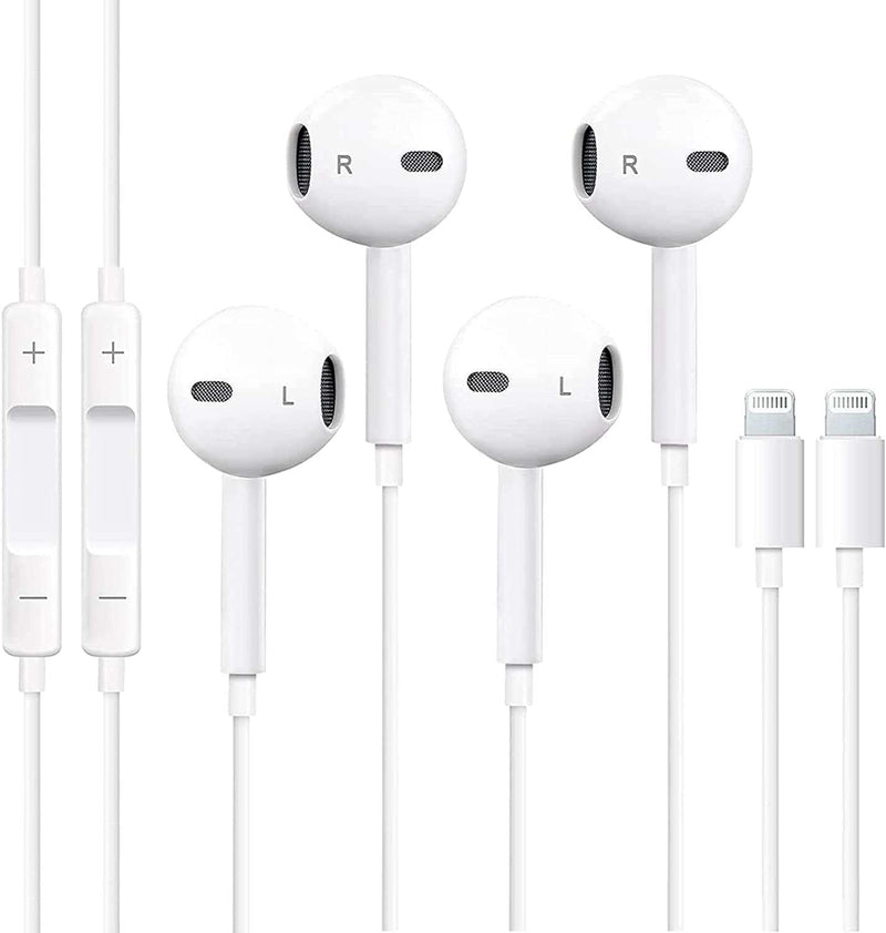  [AUSTRALIA] - Apple Earbuds 2 Pack [Apple MFi Certified] Wired Earphones (Built-in Microphone & Volume Control) Noise Canceling Isolating Headphones Compatible with iPhone 14/13/12/11/SE/X/XR/XS/8/7
