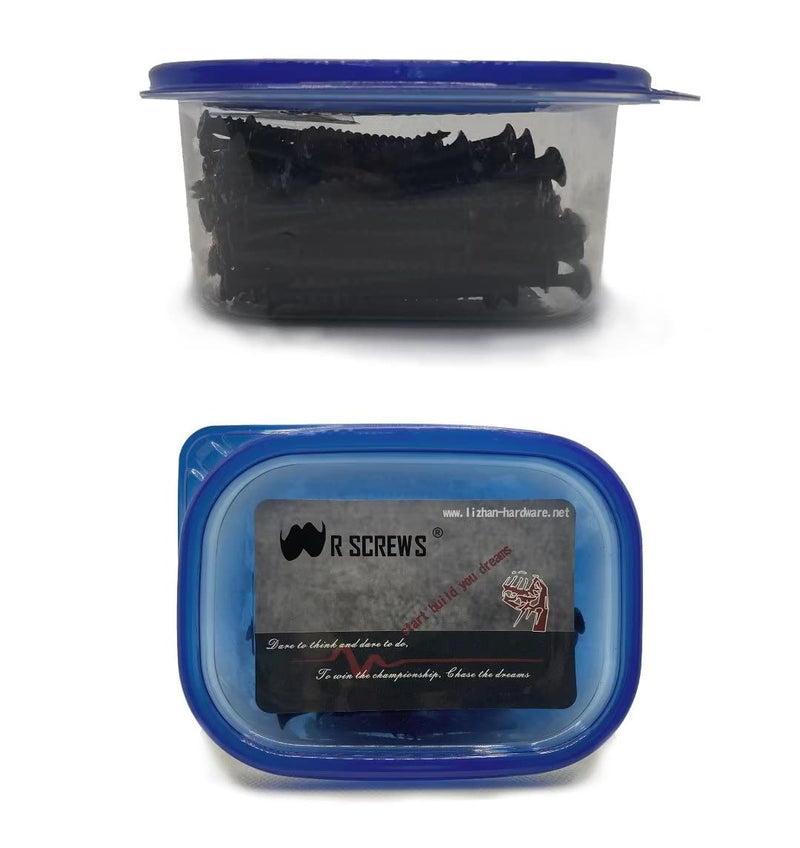  [AUSTRALIA] - MR SCREWS #6 x 1-1/4" Drywall Screws 280PCS Coarse Thread Wood Screws 1 LBS Flat Truss Head Self Tapping Screws Black Phosphate Coated Stainless Fast Self Tapping LZ-003 #6x1-1/4"
