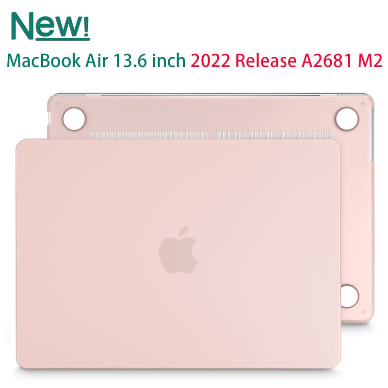  [AUSTRALIA] - May Chen Compatible with [2022 Newest Release] MacBook Air 13.6 Inch Model A2681, Plastic Hard Shell Case for MacBook Air 13 inch Apple M2 Clip with Liquid Retina Display Fits Touch ID, Chalk Pink