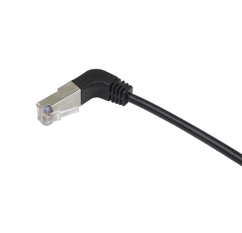 Ethernet Extension Cable,90 Degree Bend RJ45 Male to Female Ethernet LAN Network Cable RJ45 Cat 5e Connector Cord - Black (1ft/0.3m) 0.3m - LeoForward Australia